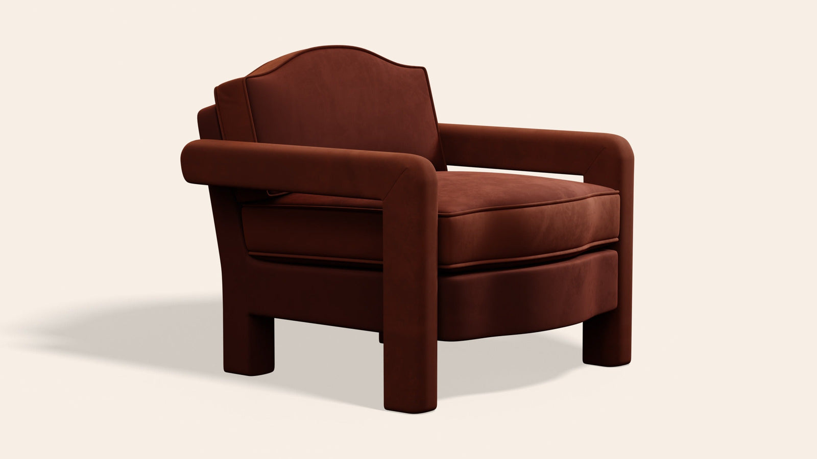 Elio Armchair, Cinnamon Velvet