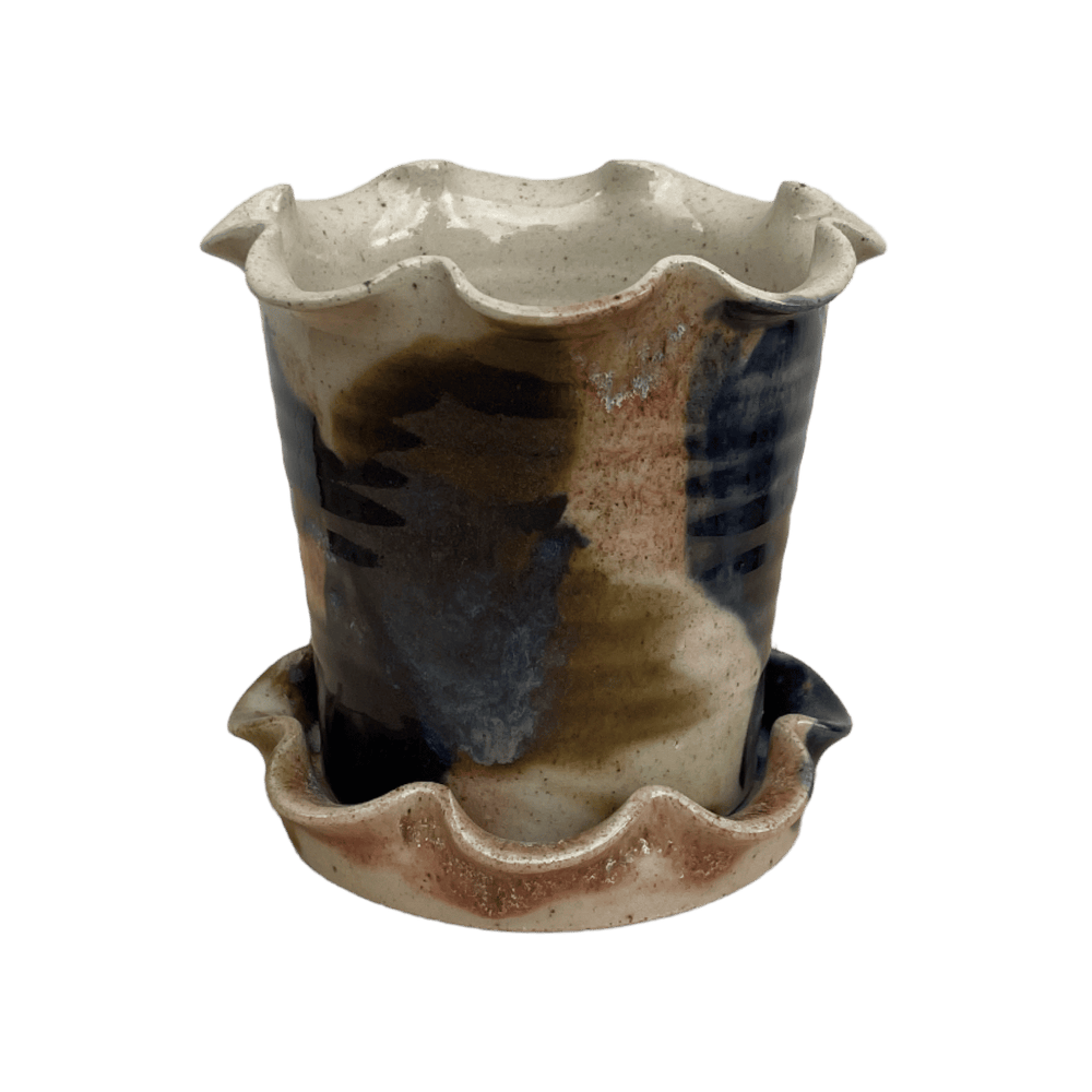 Frilly Pot - Mixed Glaze