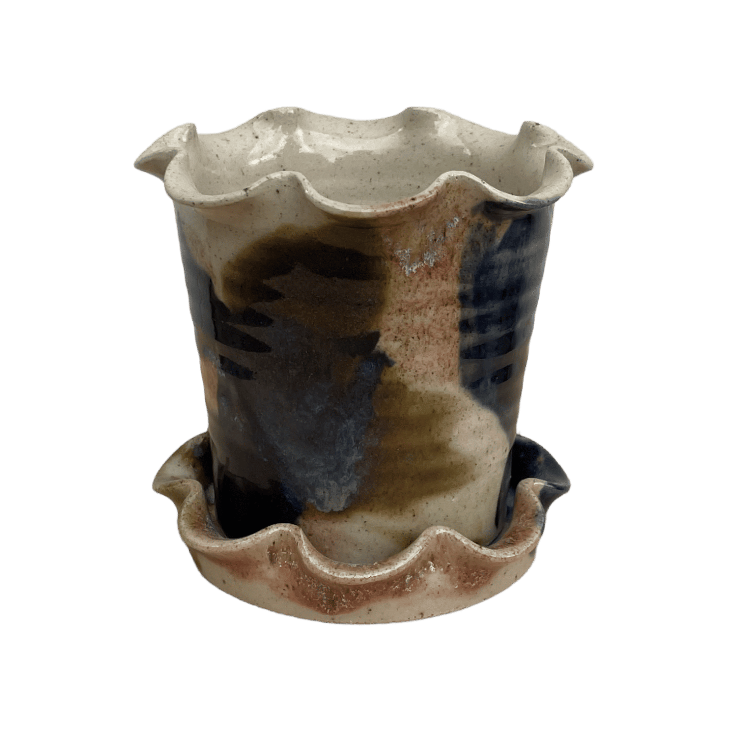 Frilly Pot - Mixed Glaze