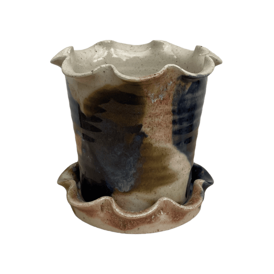 Frilly Pot - Mixed Glaze