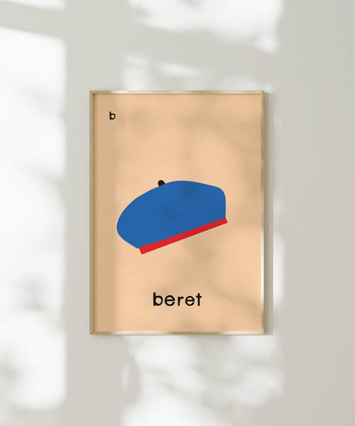 B for Beret Print