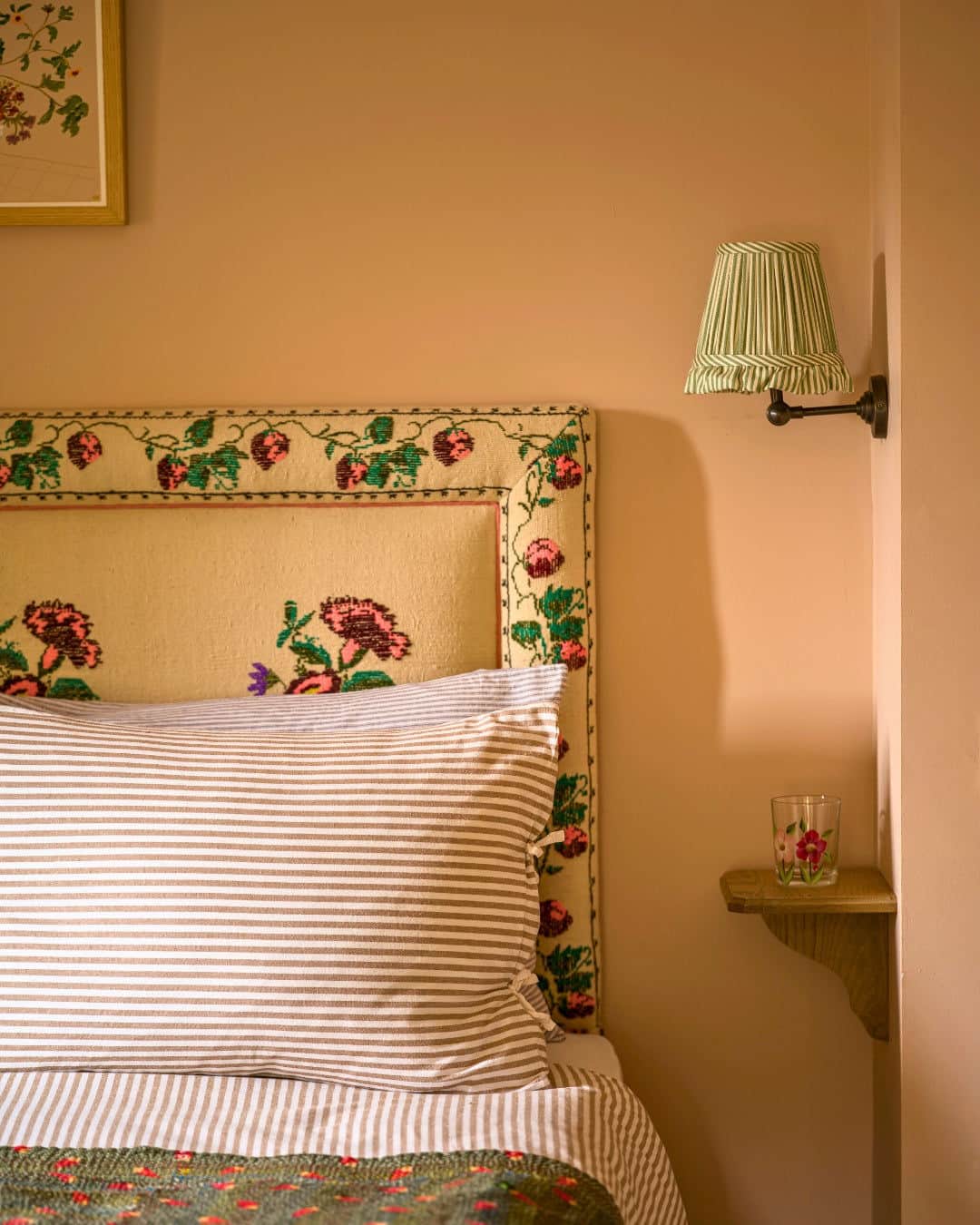 The Fine Stripe in Sage Wall Light Lampshade