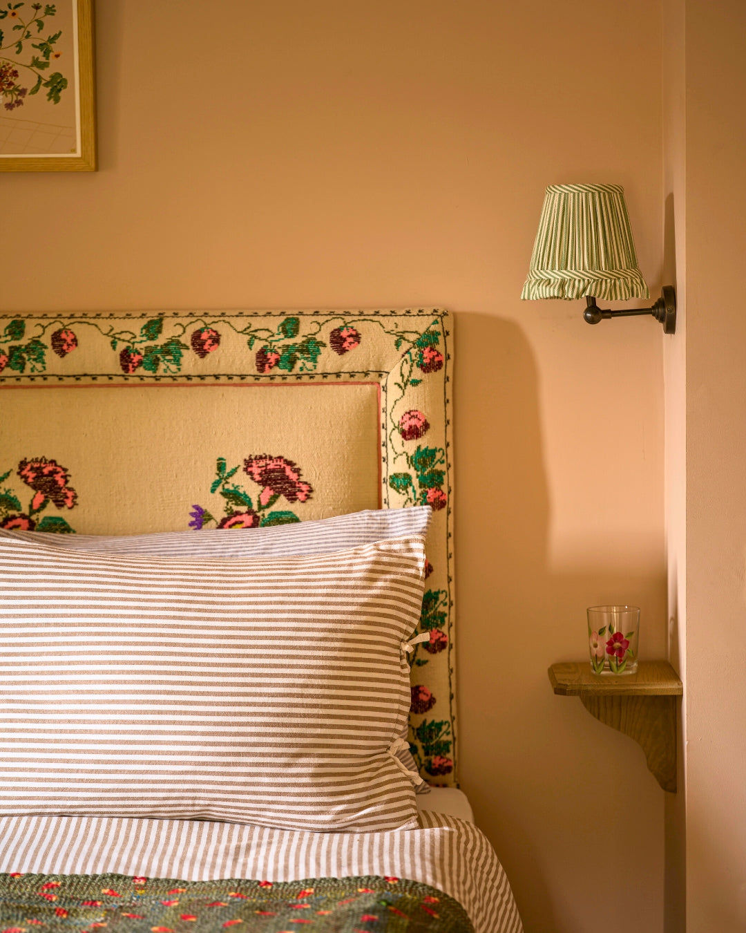 The Fine Stripe in Sage Wall Light Lampshade