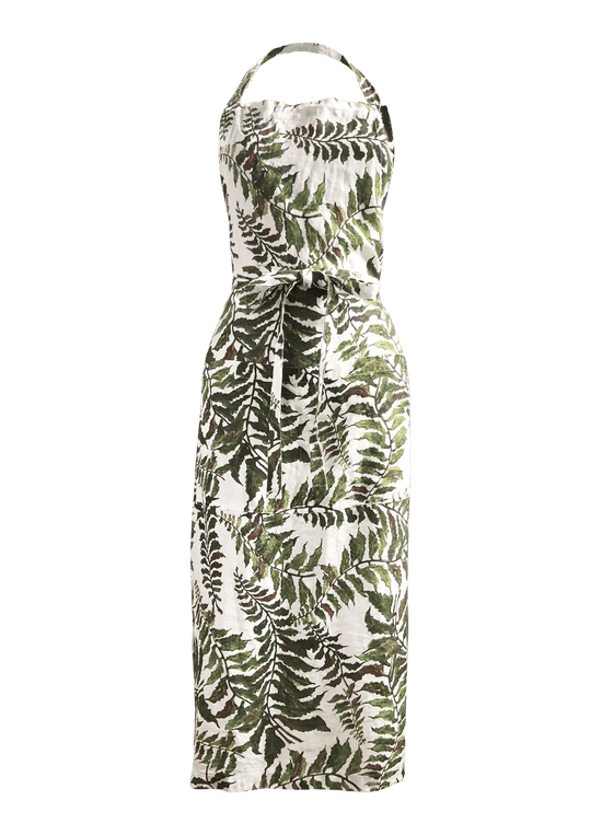 Fern Printed Linen Apron