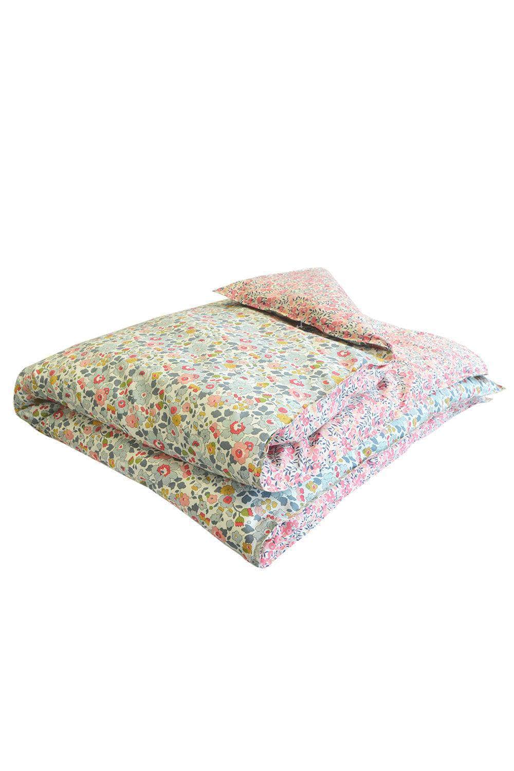 Reversible Heirloom Quilt Made With Liberty Fabric Betsy Grey & Wiltshire Pink