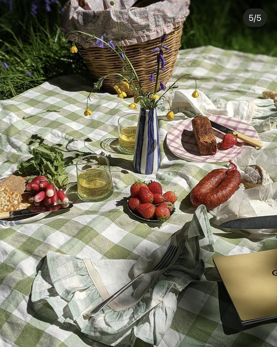 Aegean Blue Stripes II Vase