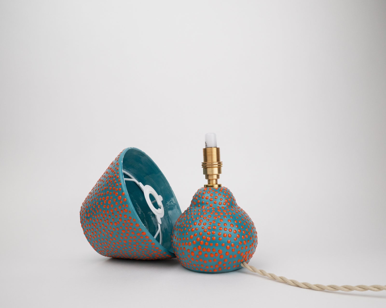 'Dots' Table Lamp - Turquoise & Orange