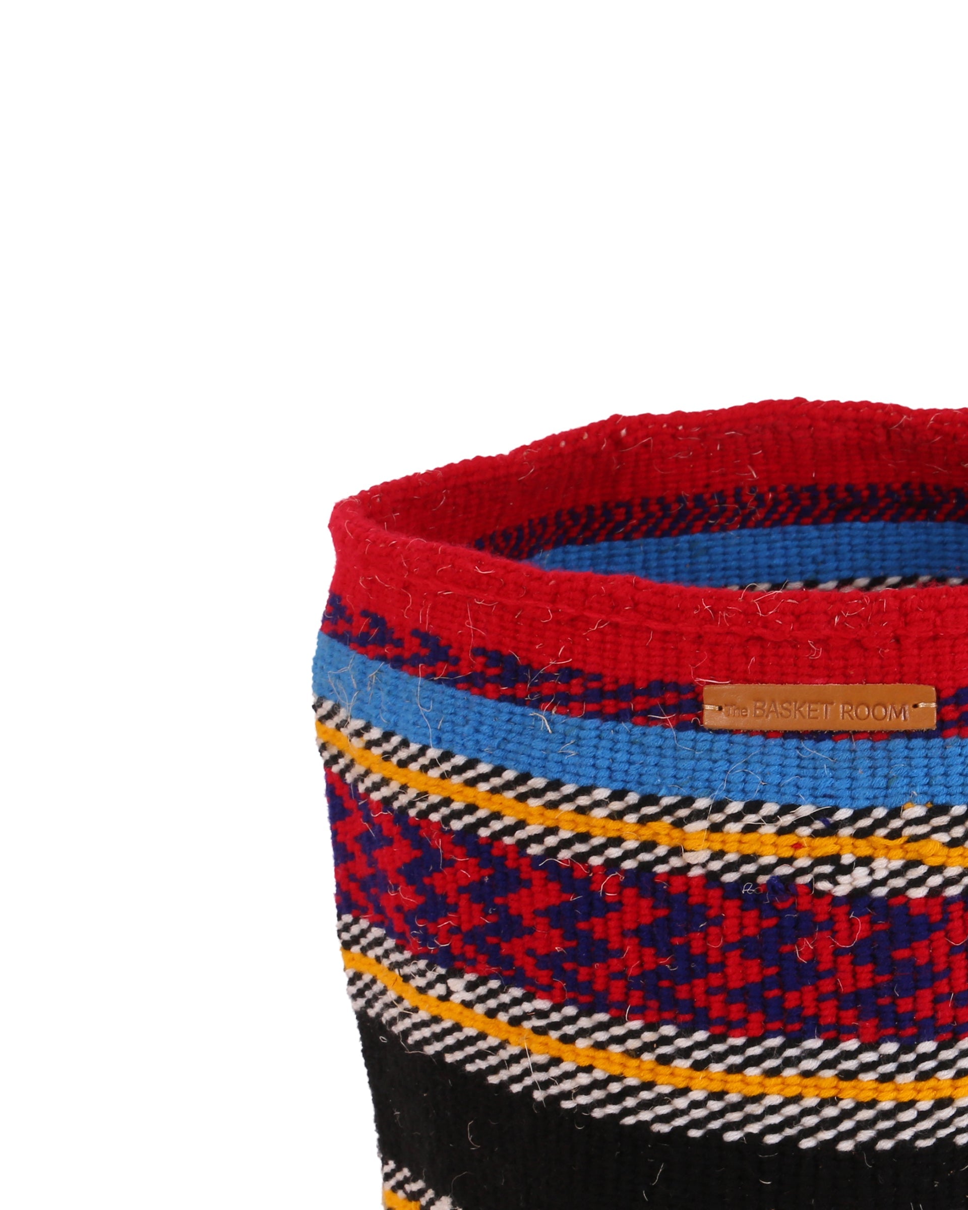 SAWA: Large Red, Blue and Black Wool Basket