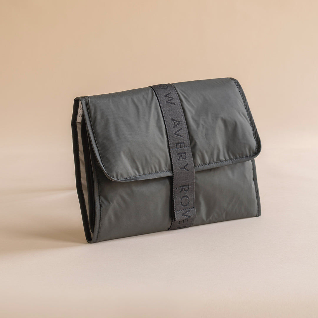 Recycled Nylon Travel Baby Changing Mat - Soft Black