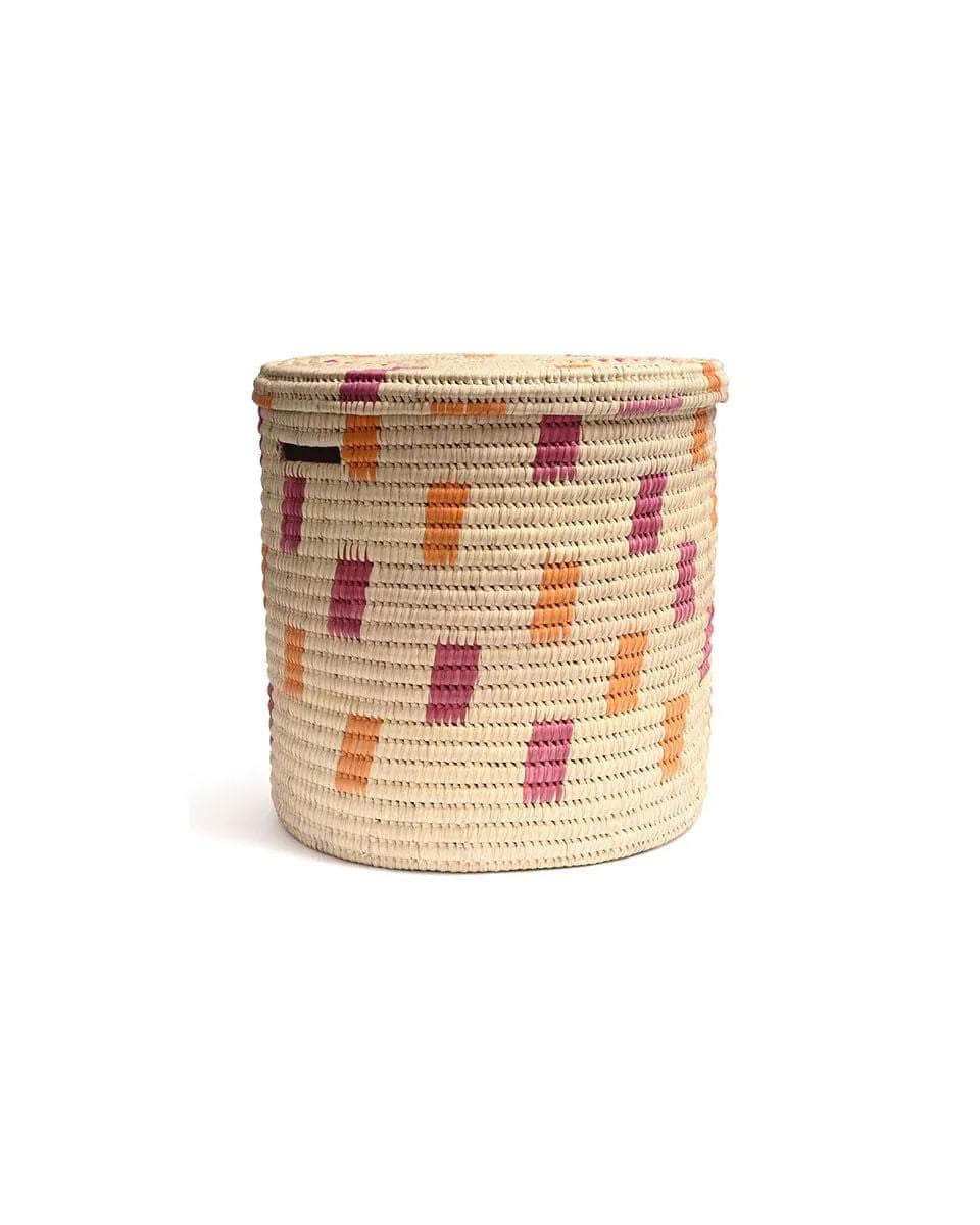 MADOADOA: Orange and Pink Brushstroke Laundry Basket