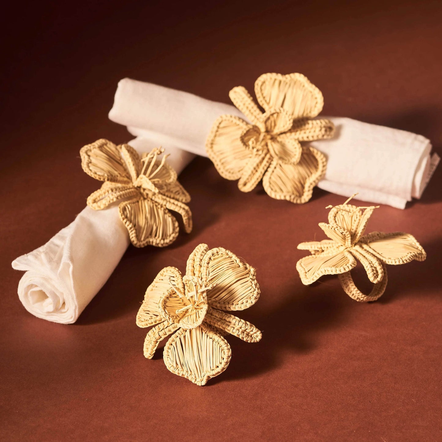 Orchid Woven Napkin Rings (Set of 4) Natural
