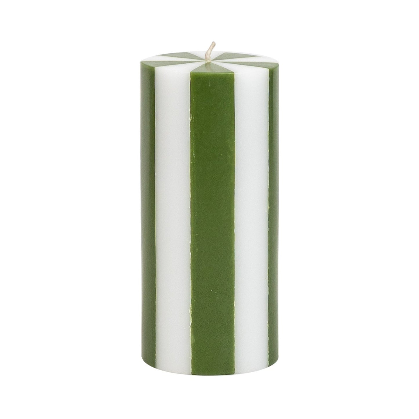 Medium Pillar Candle - Moss Green / White