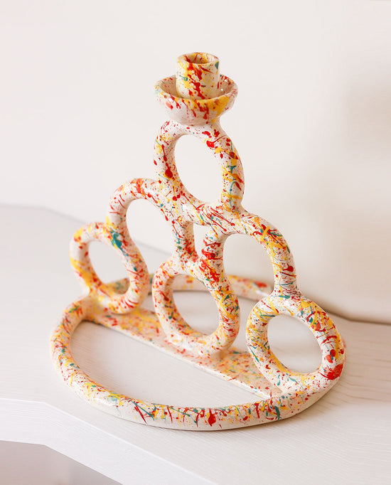 Multicolor Handmade Ceramic Candle Holder