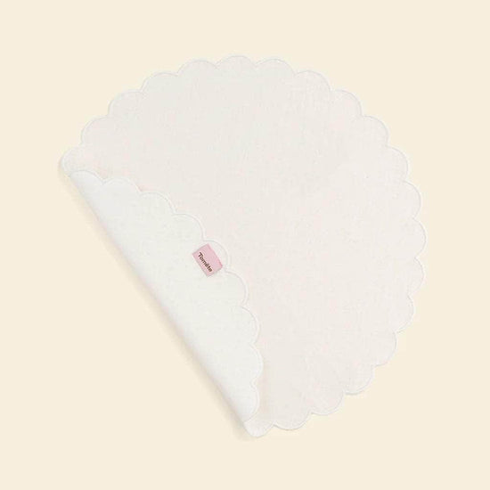 The White Linen Scalloped Round Placemats (Set of 2)