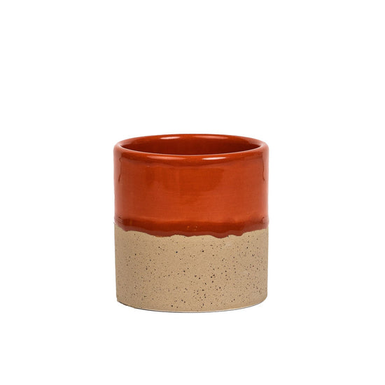 Drip Ceramic Planter Small - Burnt Orange