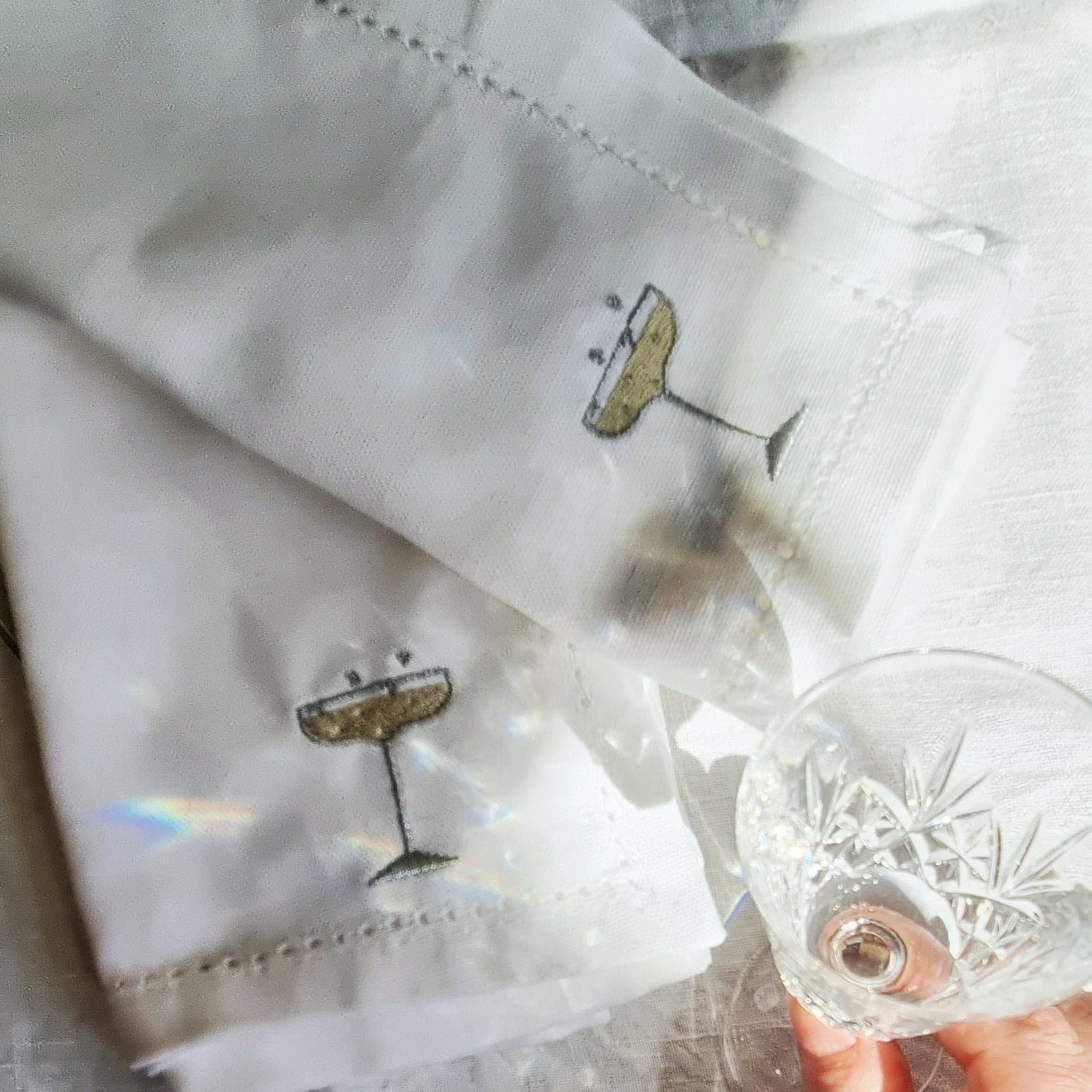 Personalised Champagne Napkins, Set of Two-