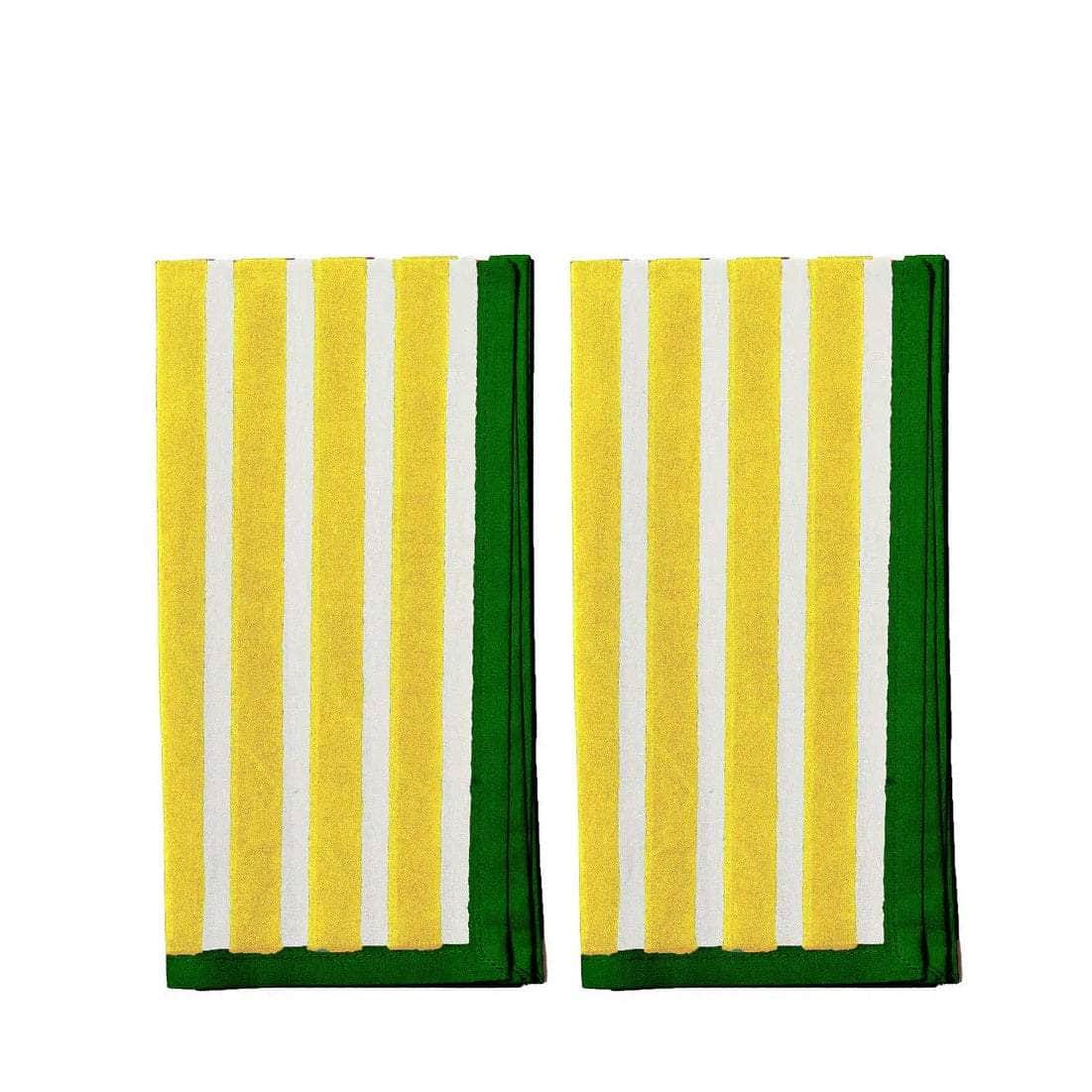 Block Stripe Napkins - Lemon / White