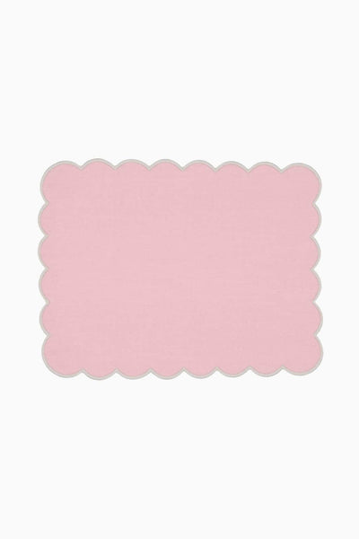 Zero-Waste Scalloped Linen Placemats Bubblegum Pink - Set of 2