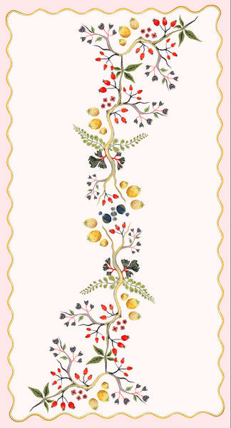 Scalloped Floral Table Linen
