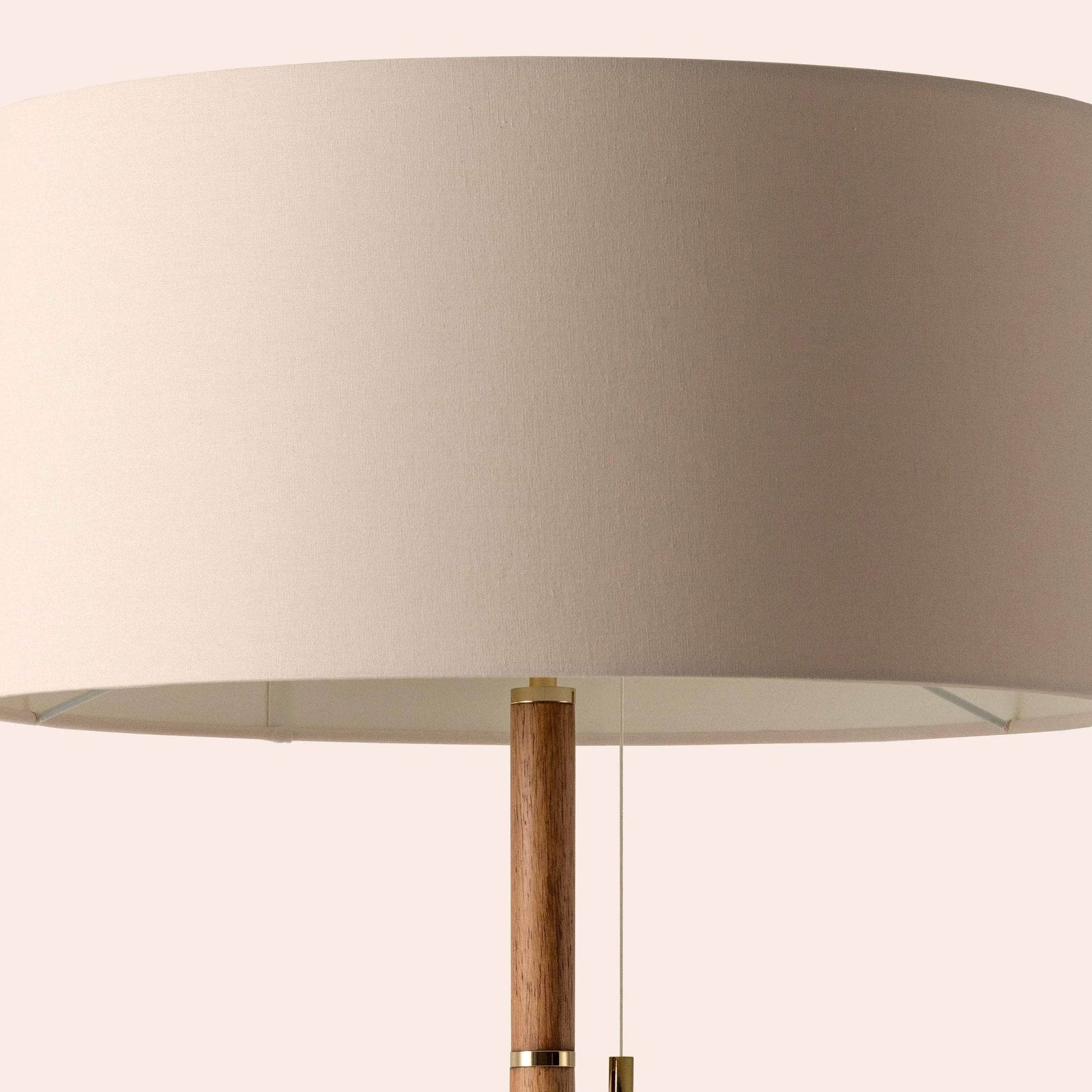 Wood & Brass Disk Floor Lamp