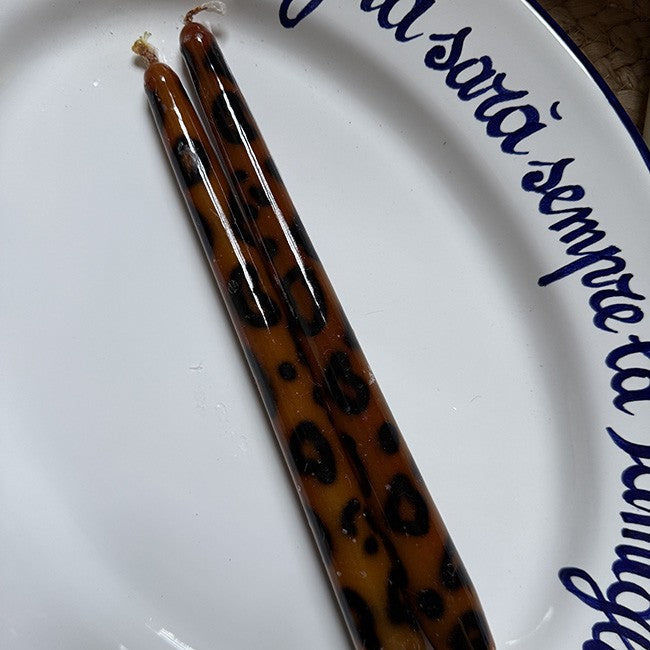 Leopard Candles (Set of 2) - 25cm