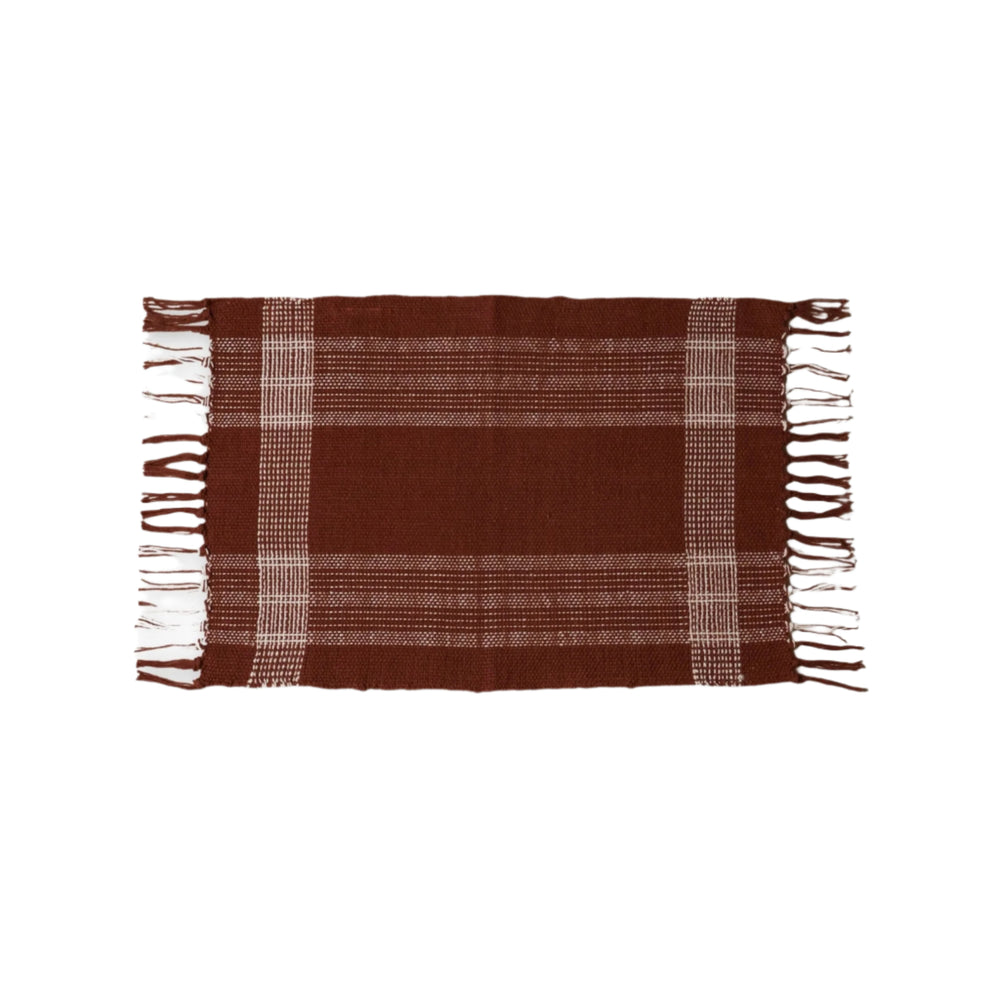Handwoven Placemats- Set of 4 - Brick Red