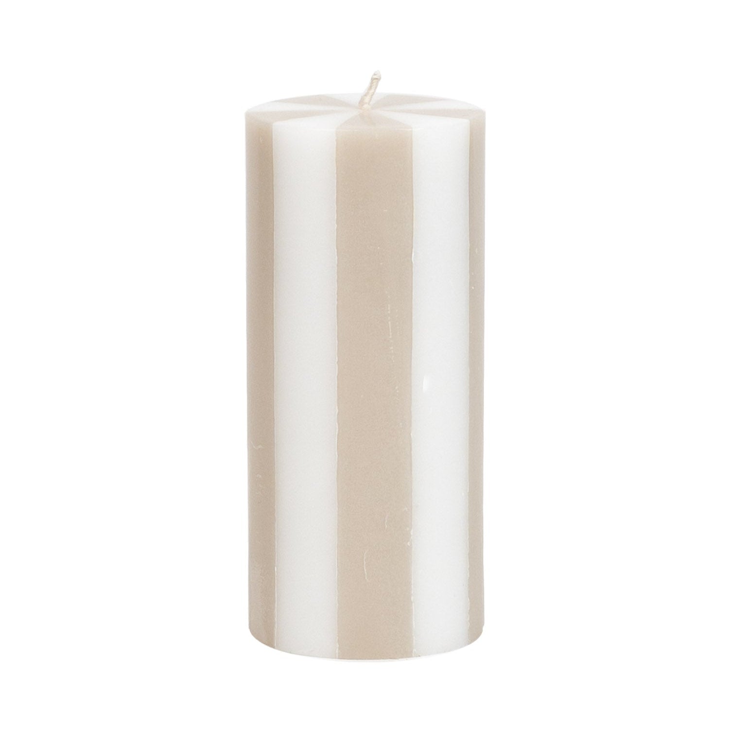 Medium Pillar Candle - Warm Grey / White