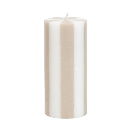 Medium Pillar Candle - Warm Grey / White