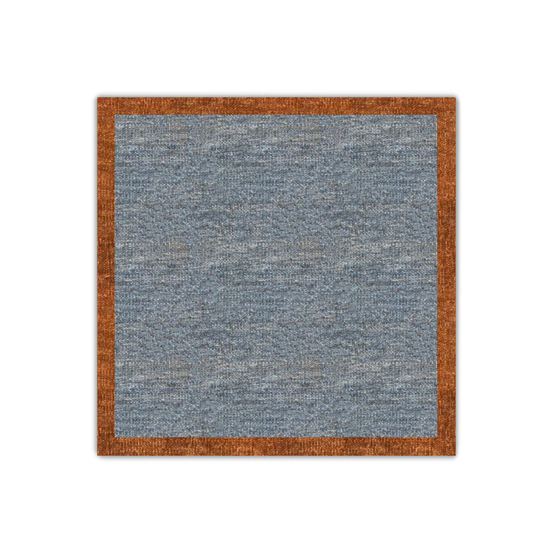 Grey with Hazelnut Border Flatweave Rug