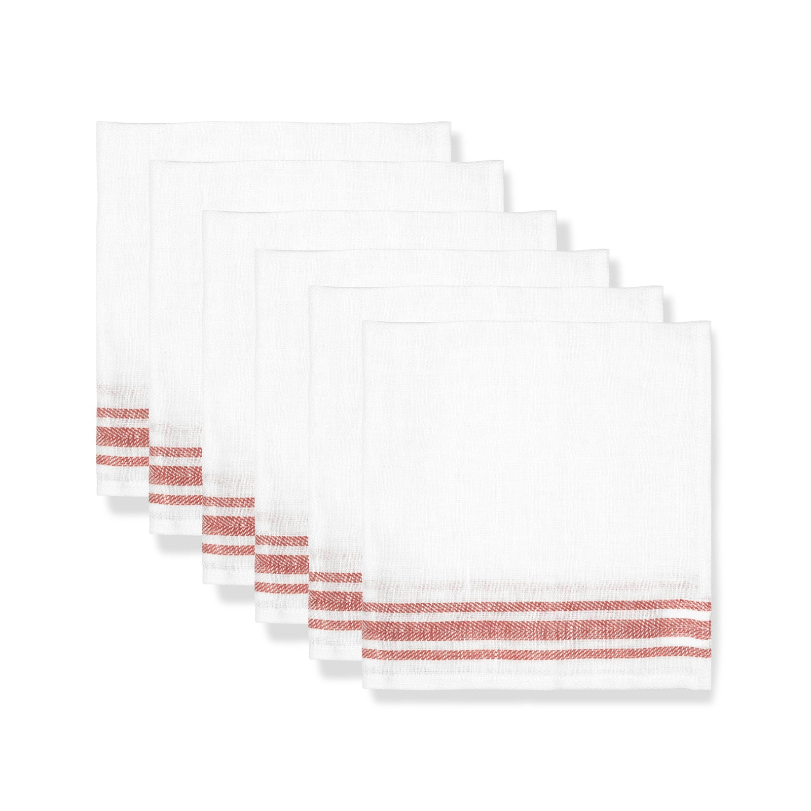 Set of 6 Personalised French Red Stripe Napkins
