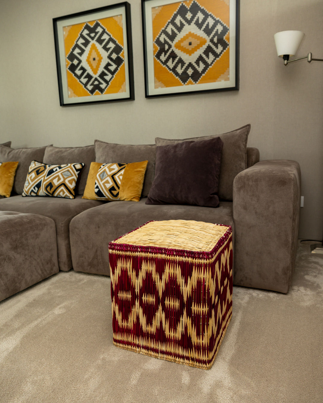 Bordeaux Woven Straw Stool