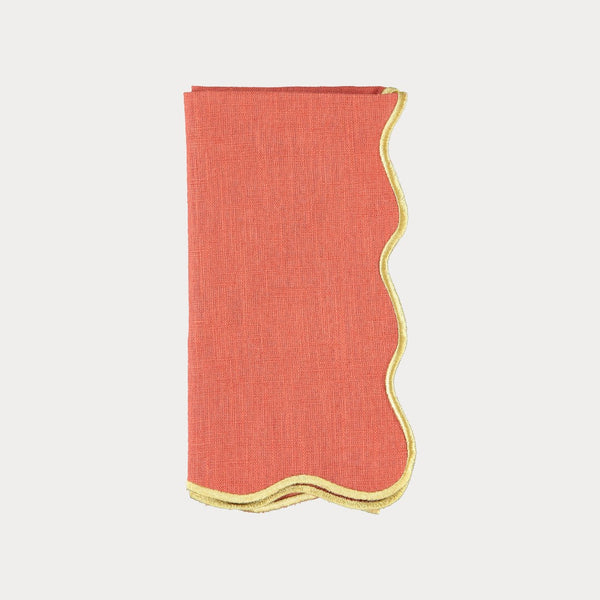 Beja Napkin, Terracotta with Lime Green