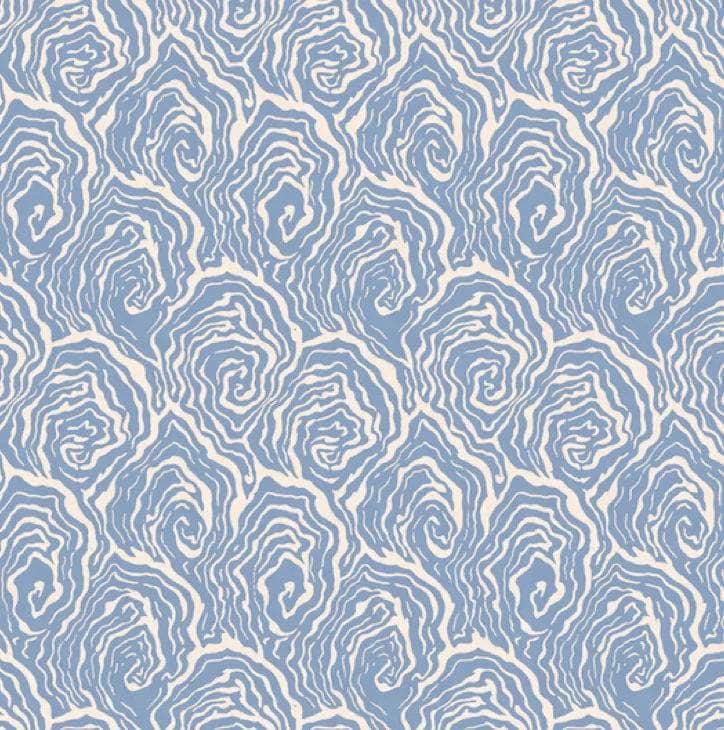 Oysters - in Blue Foam - Wallpaper