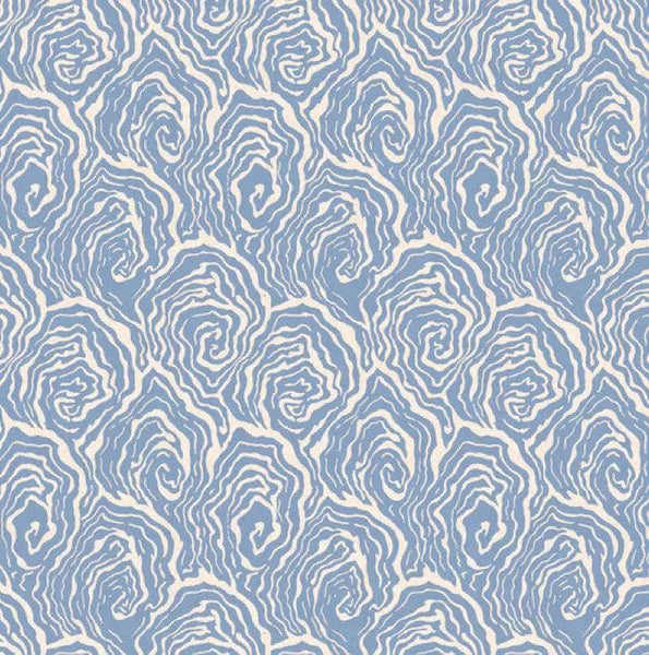Oysters - in Blue Foam - Wallpaper