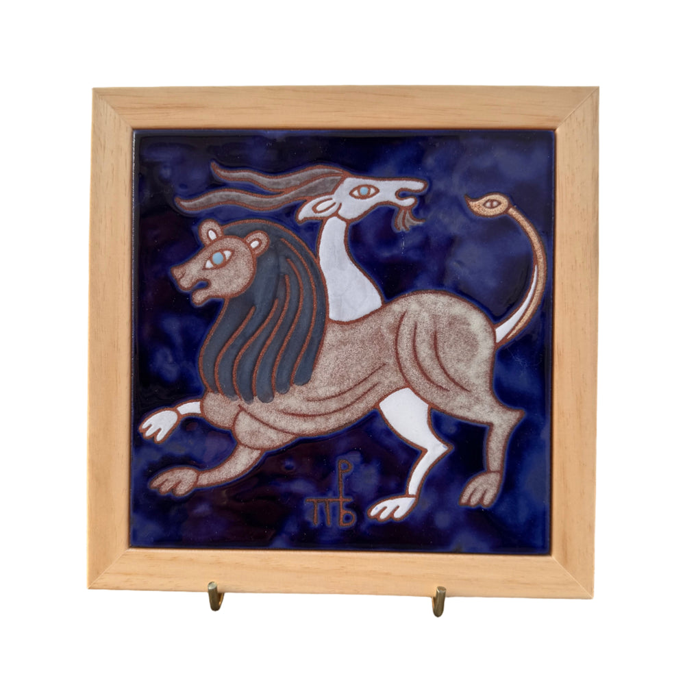 Anthologist x Valsamakis Chimera Square Tile Cobalt Blue Framed