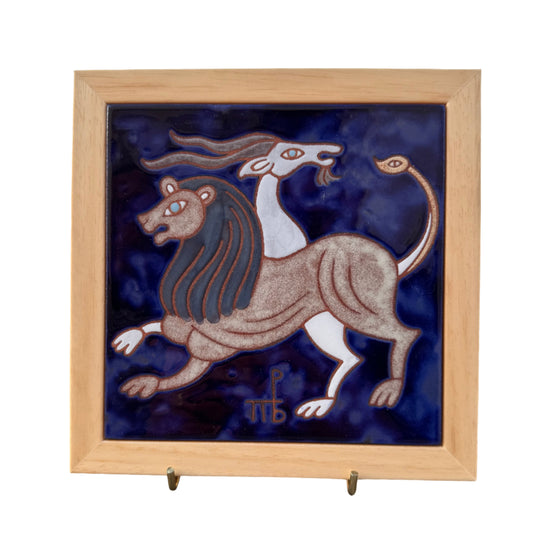 Anthologist x Valsamakis Chimera Square Tile Cobalt Blue Framed