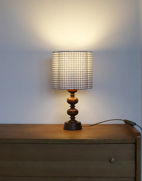flower-Shaped Lampshade in "Sky Blue Mini Gingham"