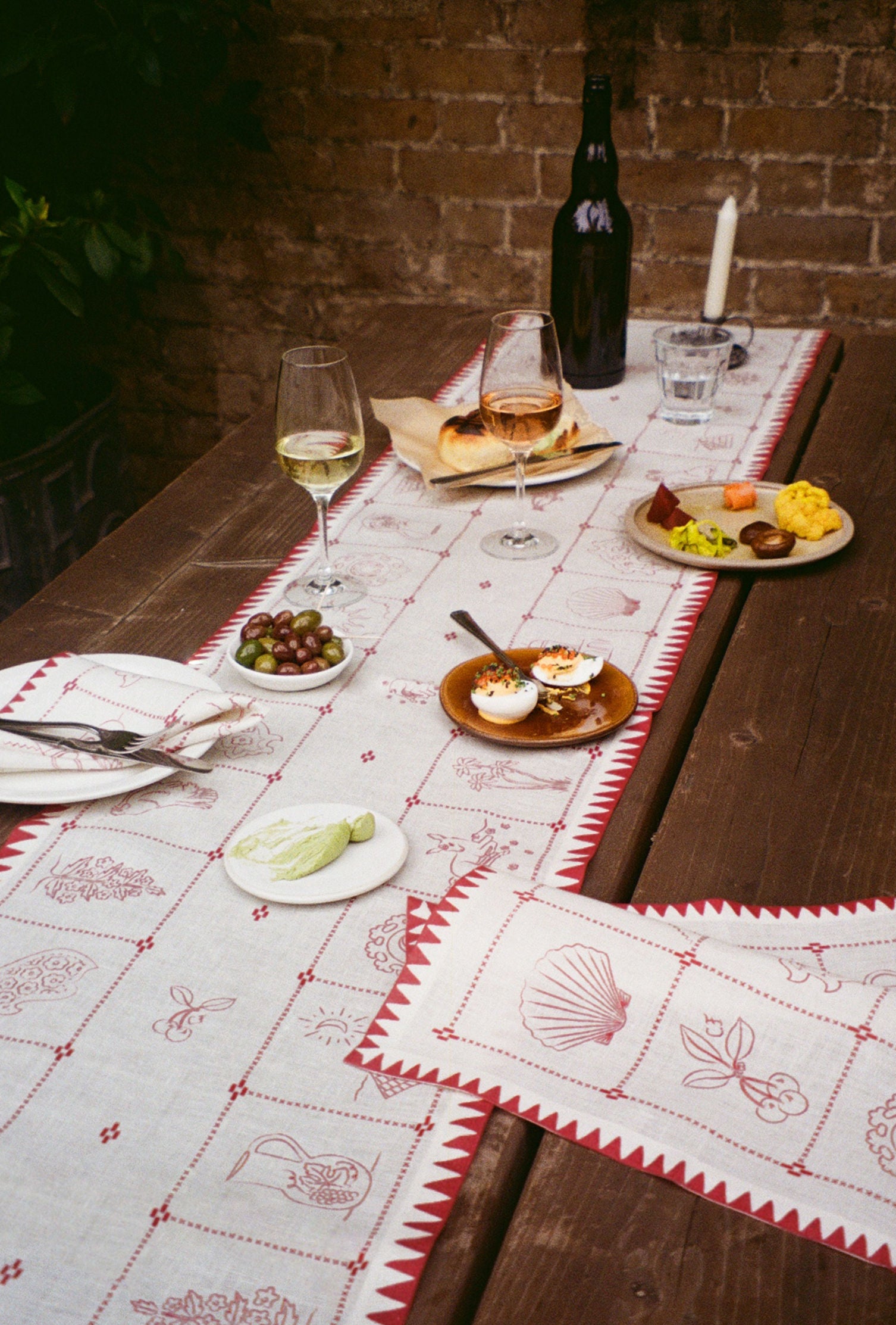 Redwork Table Runner in Red