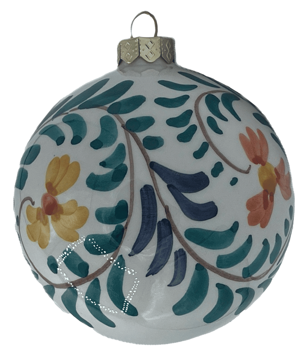 Hand-Painted Ceramic Christmas Bauble - Made in Italy