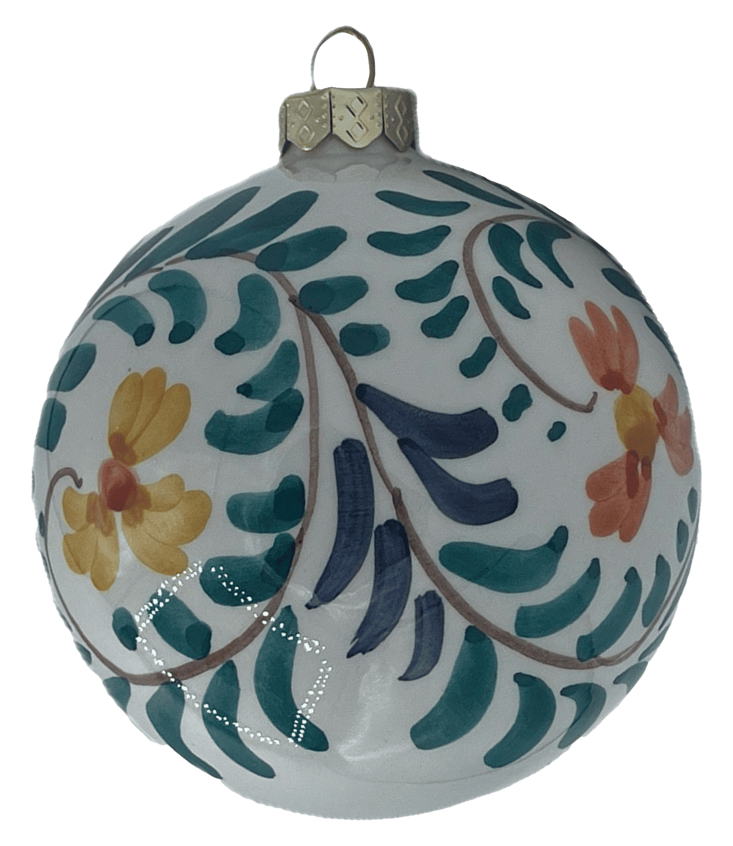 Hand-Painted Ceramic Christmas Bauble - Made in Italy