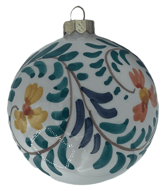 Hand-Painted Ceramic Christmas Bauble - Made in Italy