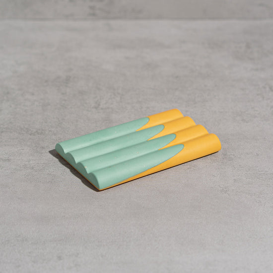 Soap Dish No1 - Muted Green & Tangerine