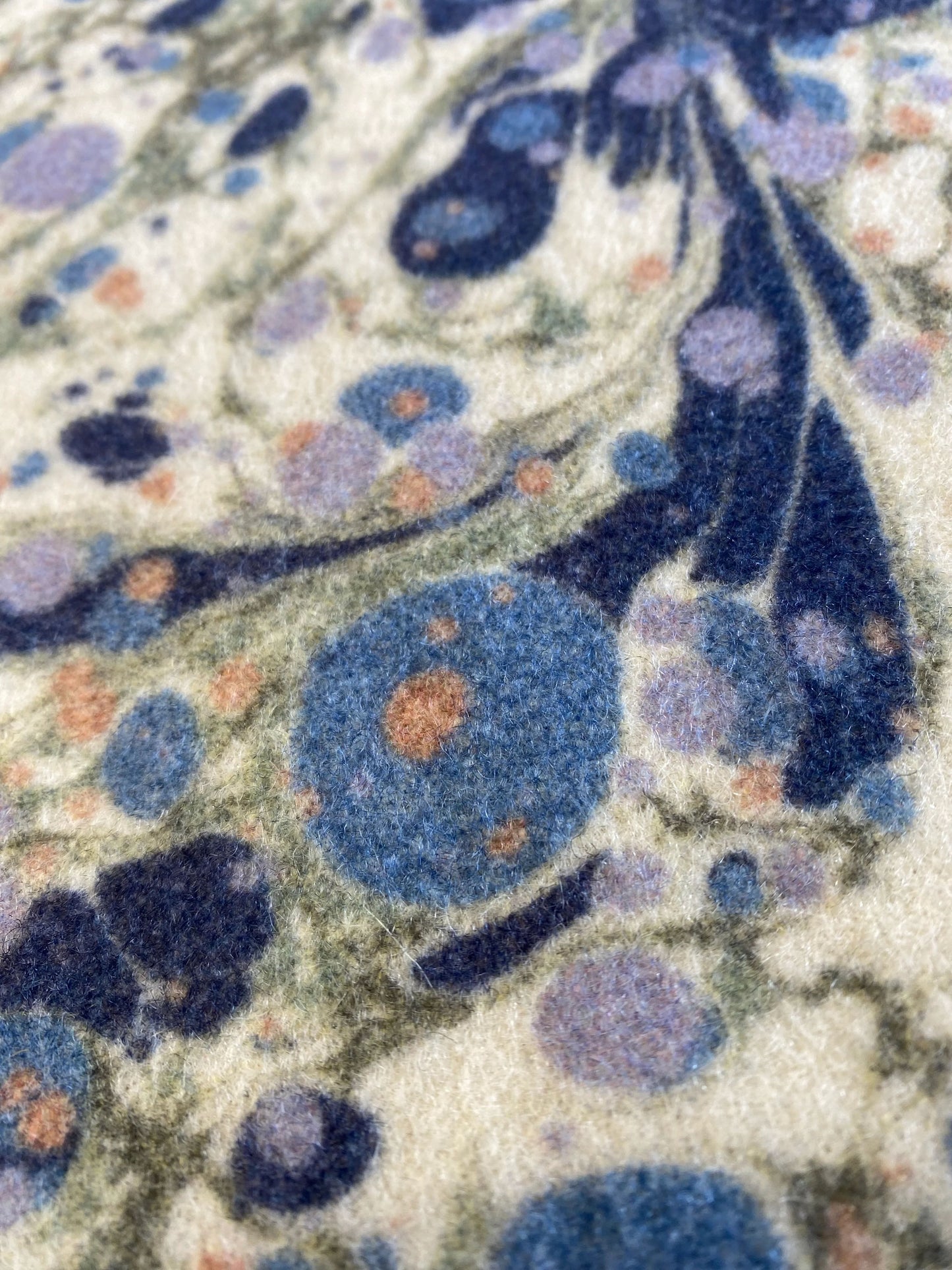 Marbled Fabric - 'Juniper' Col: Blue Anise - 100% Wool