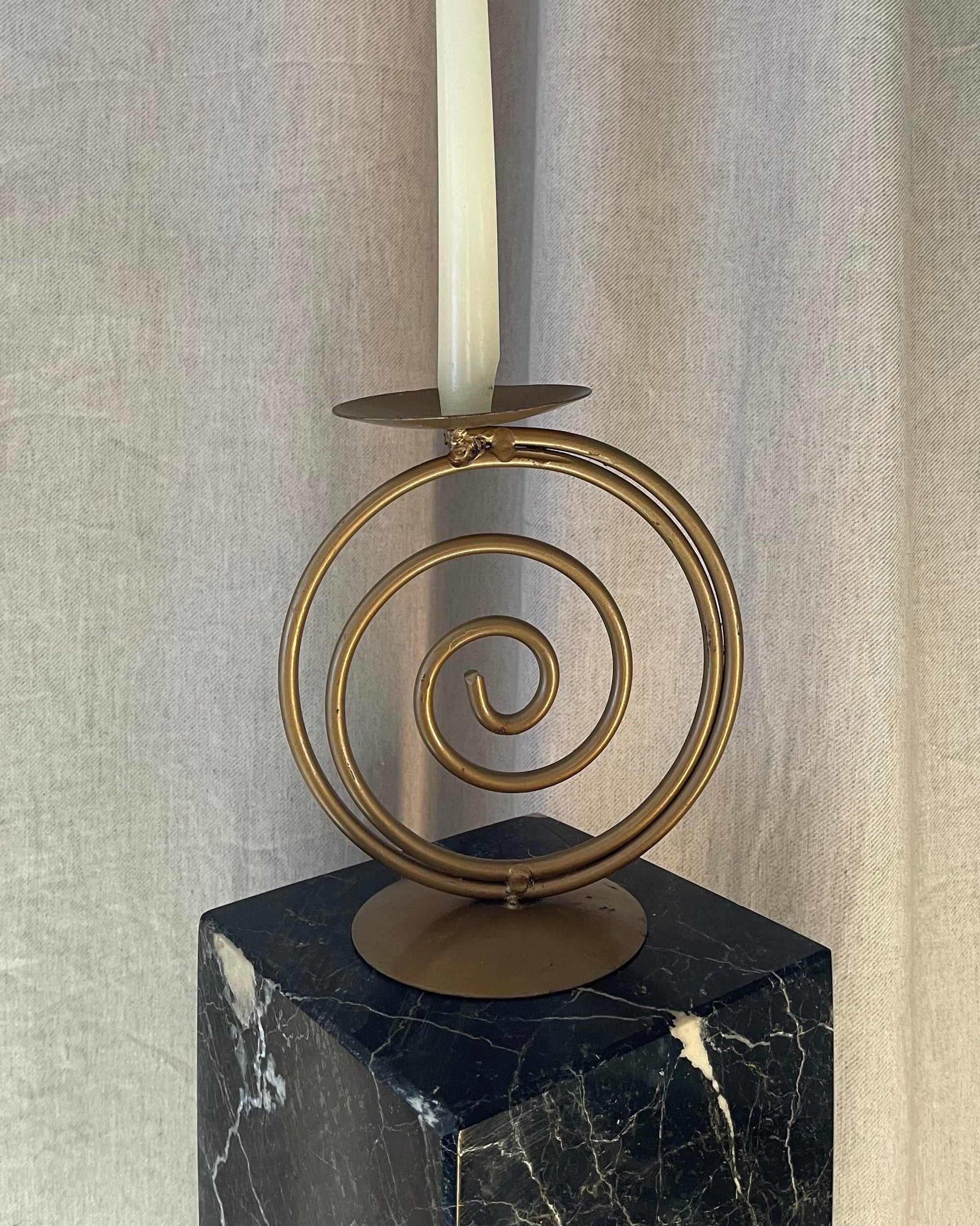 Brass Spiral Candle Holders set of 3