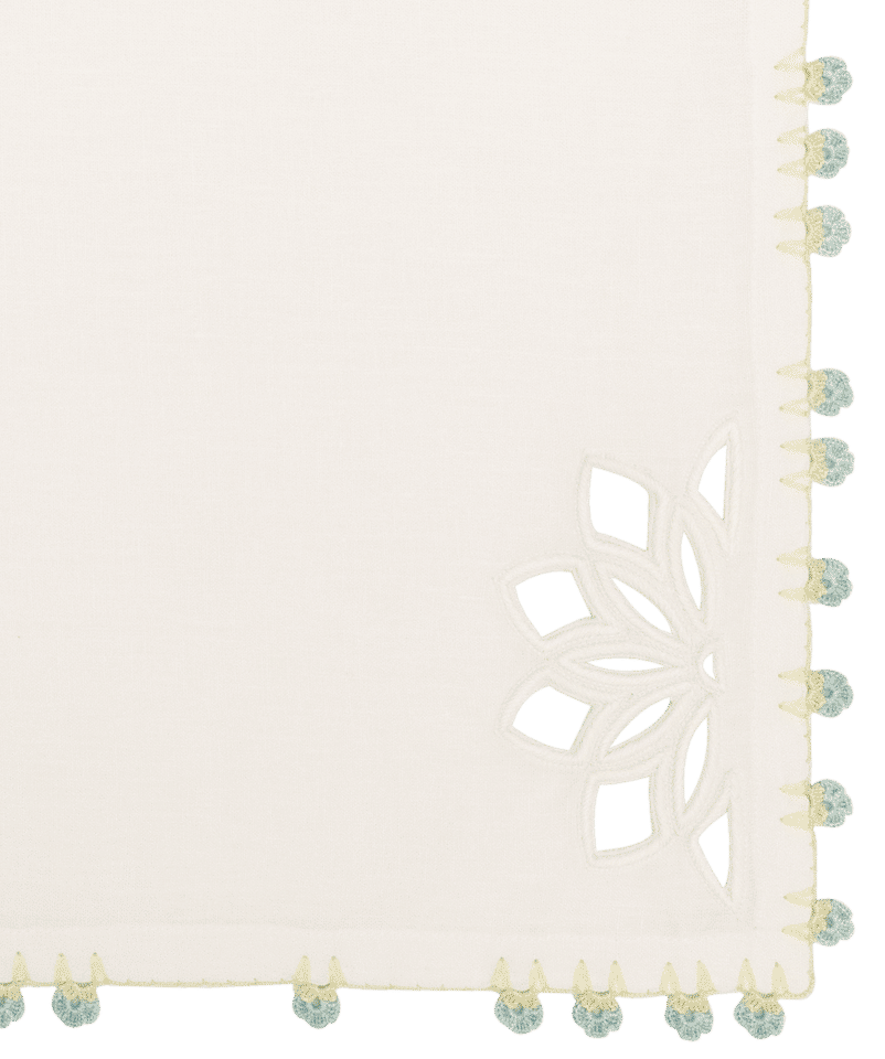 Hand Embroidered & Crochet Placemat (Set of 4) – 14x18 in