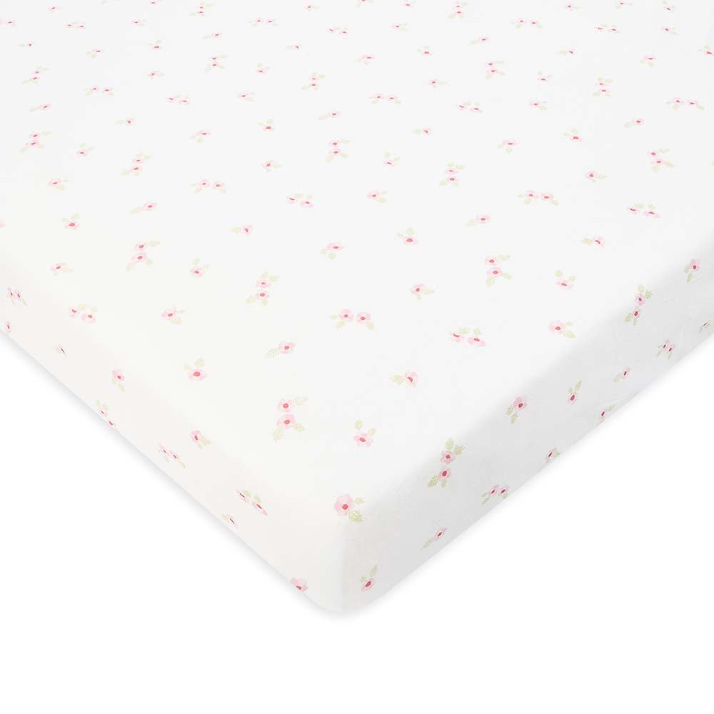 Organic Cotbed Fitted Sheet - Anemone