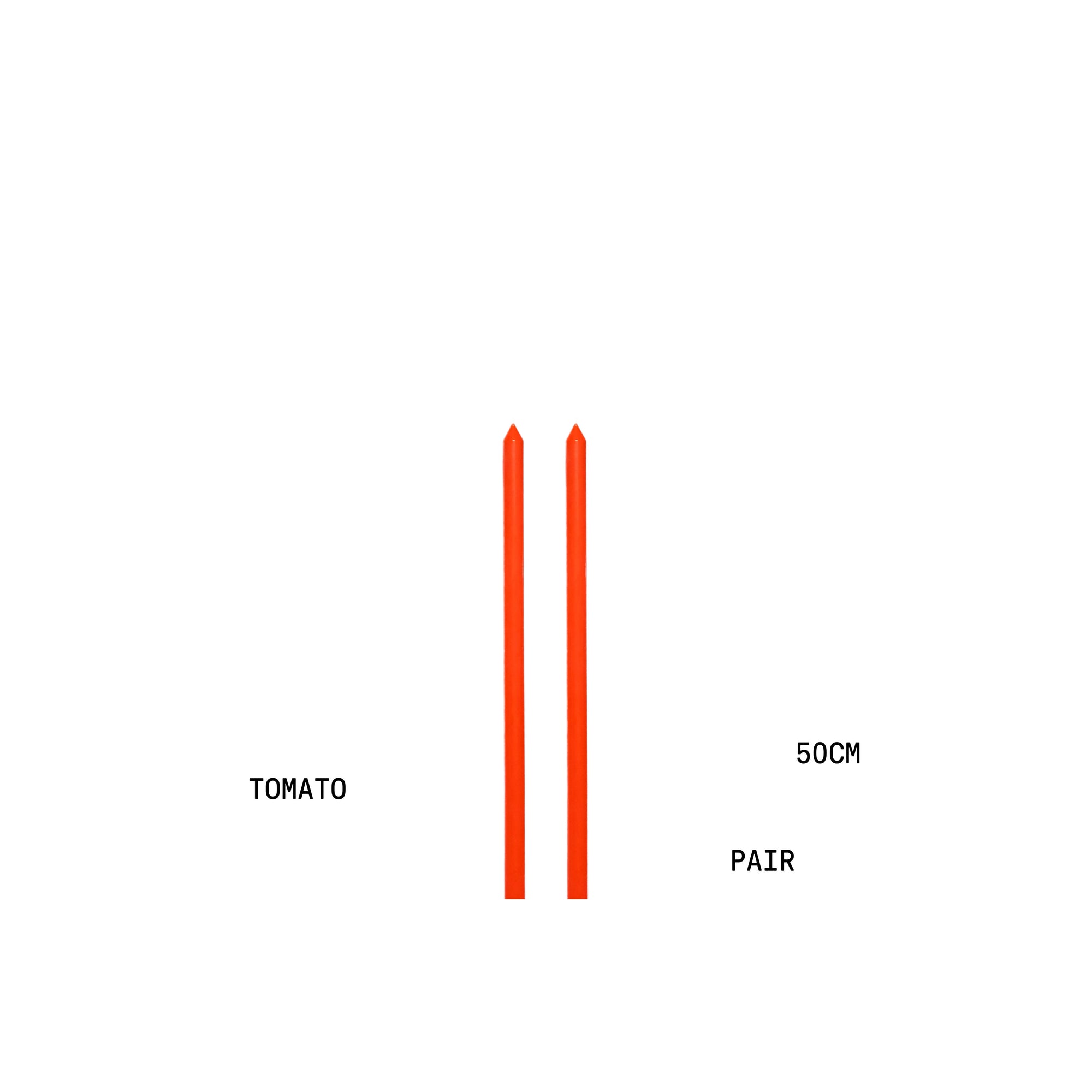Tomato Tapered METRE Candle Pair