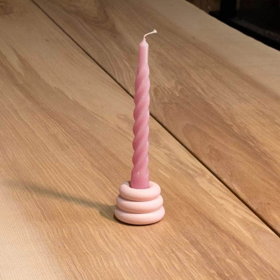 Pink Twisted Gloss Candles - Set of 6