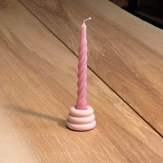 Pink Twisted Gloss Candles - Set of 6