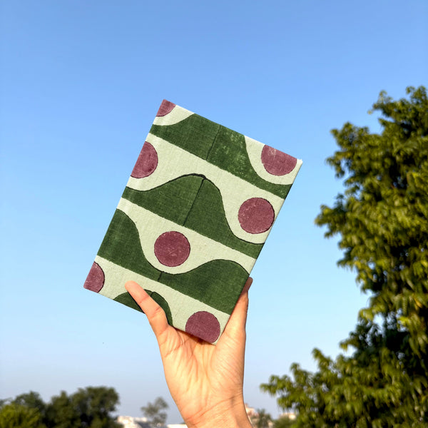 Handcrafted Sustainable Diary Journal Notebook , Green -A5 (Set of 2)